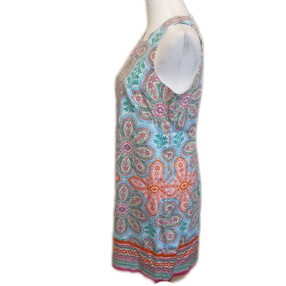 London Times multicolor patterned sleeveless sheath dress, 97% cotton 10 - Picture 3 of 6